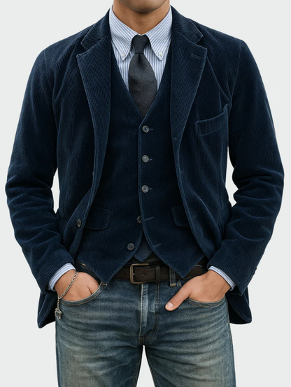 Completo 2 pezzi Francesco: blazer e gilet in velluto