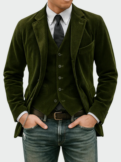 Completo 2 pezzi Francesco: blazer e gilet in velluto
