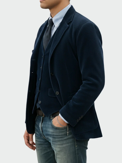 Completo 2 pezzi Francesco: blazer e gilet in velluto