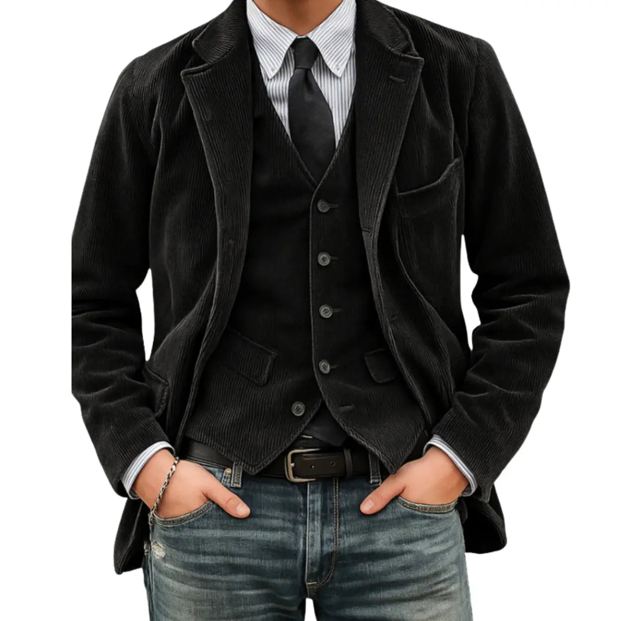 Completo 2 pezzi Francesco: blazer e gilet in velluto